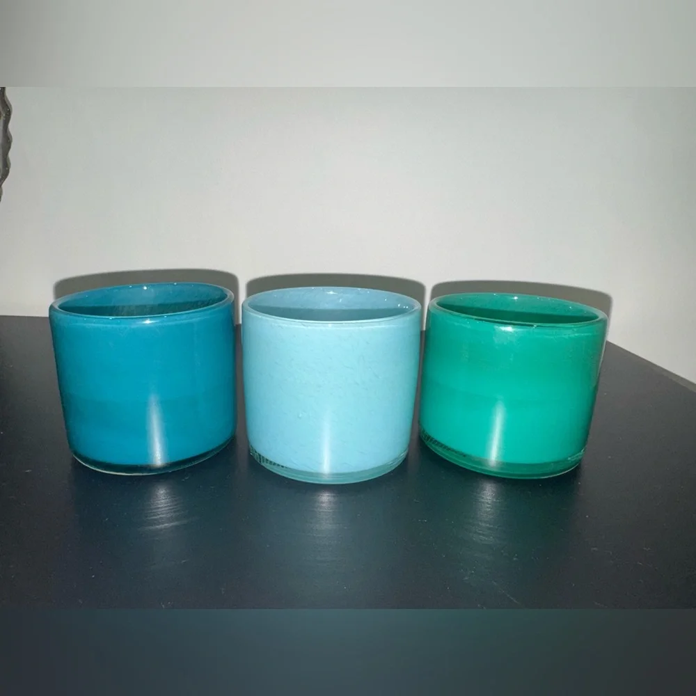 West Elm glass tealight holders set of three